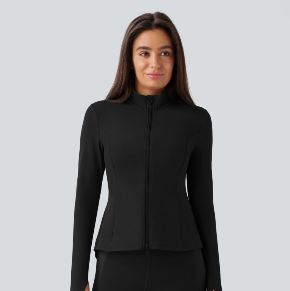 Halara Softlyzero Stand Collar Thumb Hole Pockets… - image 1